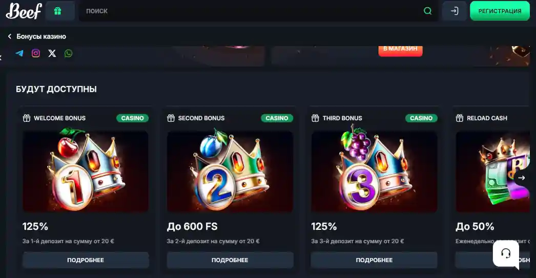 beef бонусы